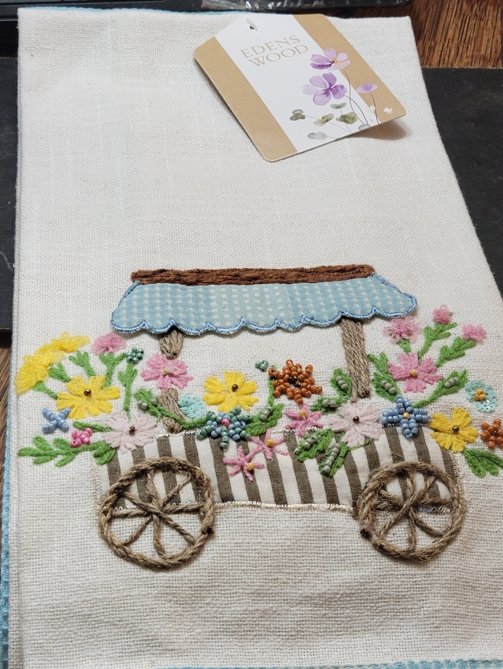 EDENS WOOD DISH TOWELS SET OF 2 NWT